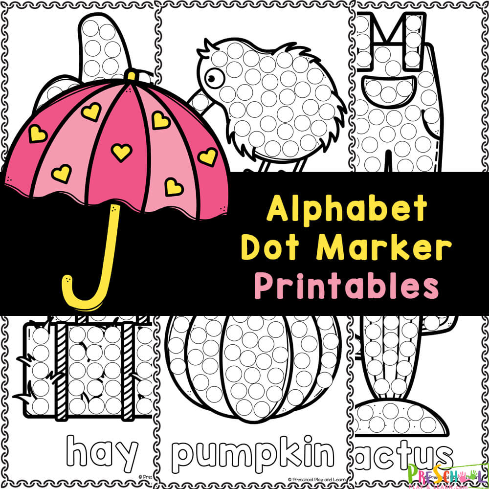 Work on fine motor skills, coordination, and self-confidence with these FREE alphabet dot marker printables that use bingo daubers!