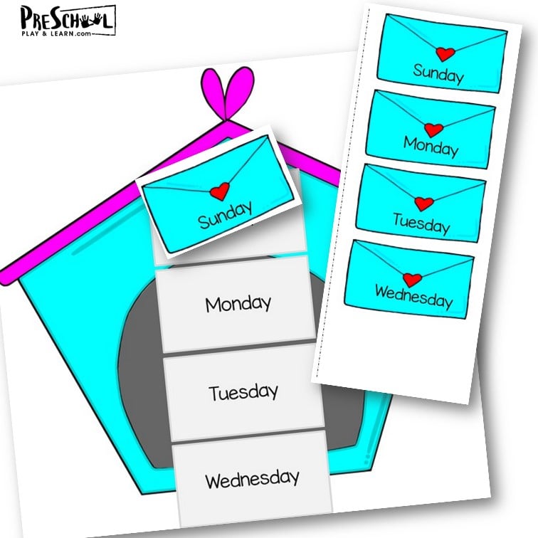 Days of the Week Activity with FREE Printable Valentines Day Theme