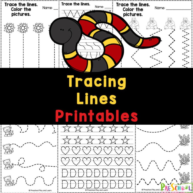 FREE Printable Tracing Lines Worksheets for Preschool and 3 year olds