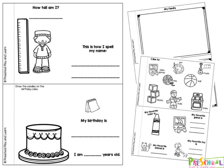 FREE All About Me Printable Book for Preschool Activitities