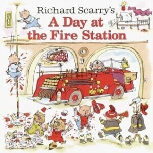 Richard Scarry's A Day at the Firehouse was written by Richard Scarry. When the house painters Drippy and Sticky show up at the fire station to paint it, they run into all kinds of issues when the fire crew keeps running in and out.