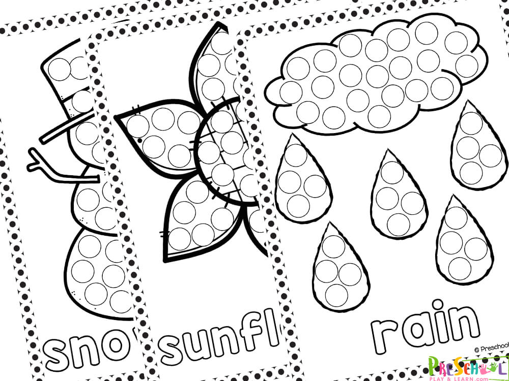 This pack of seasons worksheets for preschool includes seven pages for each season. Each page consists of a large picture that reflects the season, and the name of the picture that can be traced or colored in. The pictures are: