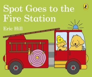 Spot Goes to the Fire Station was written and illustrated by Eric Hill. Follow the adorable puppy as he heads to the fire station and tries to be a firefighter like his grandpa. The simple text and illustrations make this a fun introduction to firefighters for little ones.