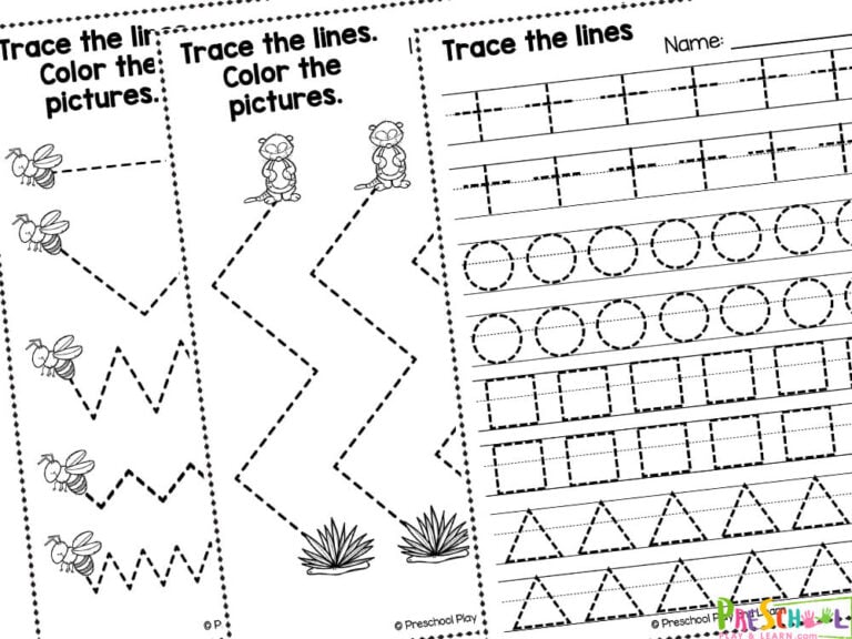 FREE Printable Tracing Lines Worksheets for Preschool and 3 year olds
