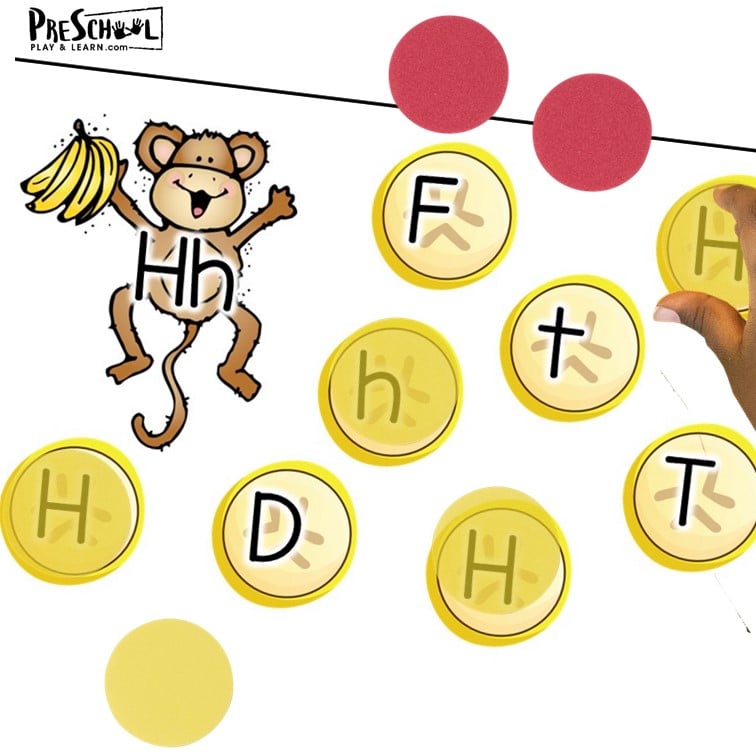 If you're wondering how to make learning the alphabet more enjoyable, you're in for a treat. Today, we're exploring letter identification with a monkey and some bananas. Using hands-on letter recognition activities makes it more fun for preschoolers and kindergartners which makes them more eager learners as well as more receptive too! Use this letter match printable at home, in the classroom, or in your homeschool coop to make learning fun!