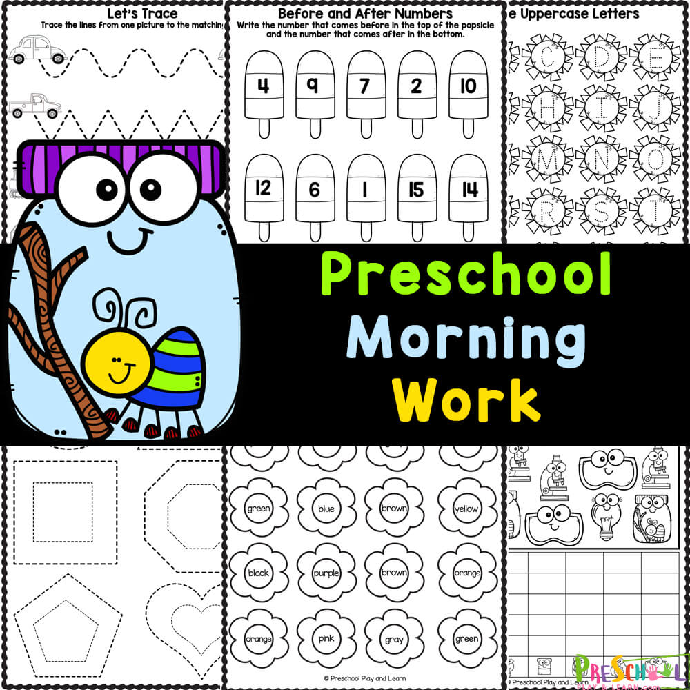 Keep your preschoolers busy and learning with our preschool morning work worksheets. Grab the printables in the FREE download here!