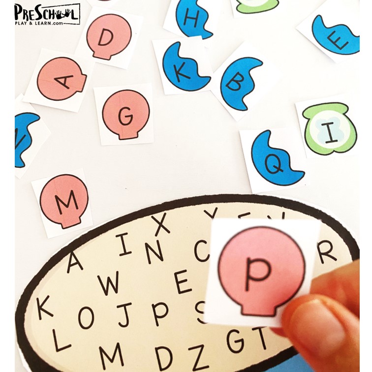 This simple preschool letter activity uses a free alphabet printable for students to practice matching upper and lowercase letters. Match the lowercase charms with the uppercase letters in the free printable bowl. This alphabet games for preschool, pre-k, and kindergarten students is a quick and easy way to sneak in practice with letter id. Print the game in color or save on ink and print the black and white version included in the download. Whether you are a parent, teacher, or homeschooler - you will love this quick and easy way to review letters.