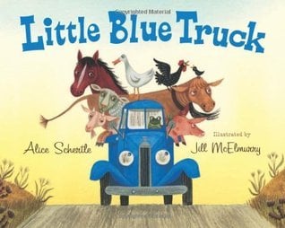 Little Blue Truck was written by Alice Schertle and illustrated by Jill McElmurry. As a cute little truck makes his way down a muddy road, he makes all kinds of animal friends. When he gets stuck, will his new friends be able to help him? This sweet story uses a fun rhyming text and lots of truck noises, making it perfect for little ones.
