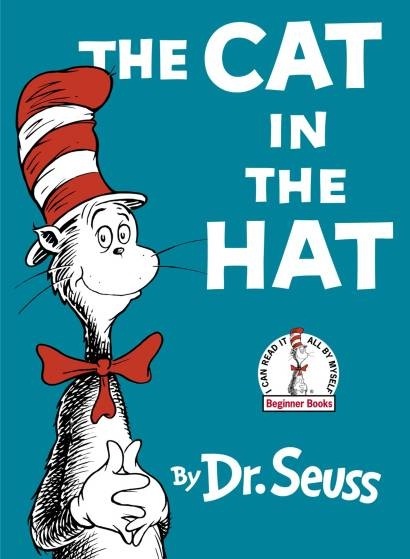 The Cat in the Hat was written by Dr. Seuss. On a dreary day, a young boy and girl are visited by the Cat in the Hat and his troublemaking friends. Kids will love the ridiculous situations that the Cat creates and the rhythmic rhymes.