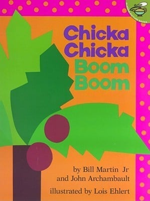 Chicka Chicka Boom Boom was written by Bill Martin Jr. and John Archambault and illustrated by Lois Ehlert. This peppy rhyming book follows the letters of the alphabet as they race their way up the coconut tree. Will there be enough room for them all?