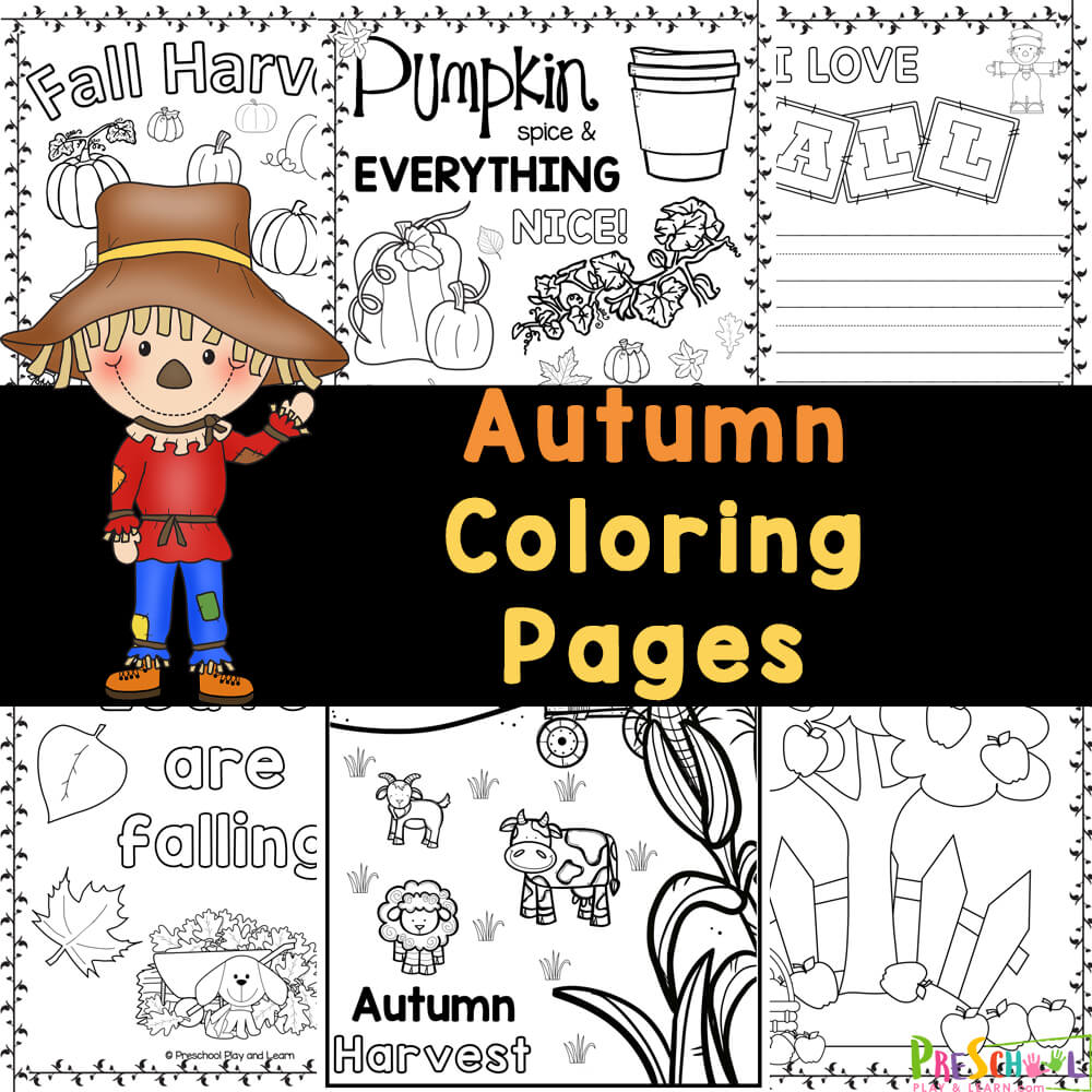 Celebrate the beauty of fall with our cute Autumn Coloring Pages - perfect for preschoolers to enjoy on chilly or rainy days! Happy coloring!