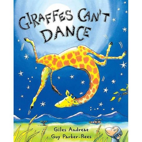 Giraffes Can't Dance was written by Giles Andrae and illustrated by Guy Parker-Rees. Gerald the giraffe just wants to dance, but he has trouble making his legs work the right way, until he gets some helpful advice on being himself.