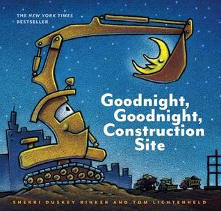 Goodnight Goodnight Construction Site was written by Sherri Duskey Rinker. In this sweet rhyming book, a group of trucks finish their work and end their day. The rhyming text lulls little ones to sleep while the cute cartoon illustrations show their favorite vehicles hard at work.