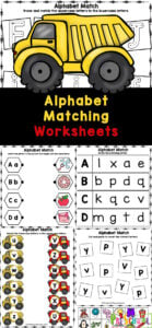 As your preschoolers begin to learn their letters and the sound they make you are ready to reinforce the newly aquired skill. These alphabet matching worksheets for pre k are a great way to practice while having fun. Simply print the free printable preschool match alphabets with pictures worksheets and you are ready to play and learn!