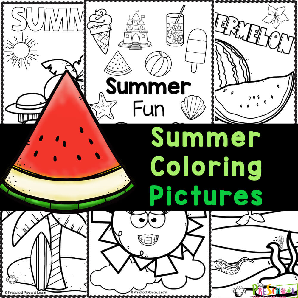 Get ready for a fun-filled summer activity with these free printable summer coloring pages perfect for preschoolers!