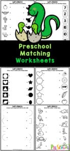 Young children benefit from lots of practice to learn a new skill; children this age love doing worksheets. So we've made these free printable preschool matching worksheets to help preschoolers work on their matching skills and fine motor skills at the same time. These matching worksheets for preschoolers are such a fun activity for children age 4 and 5 to work with alphabet letters, animals, and shapes. 