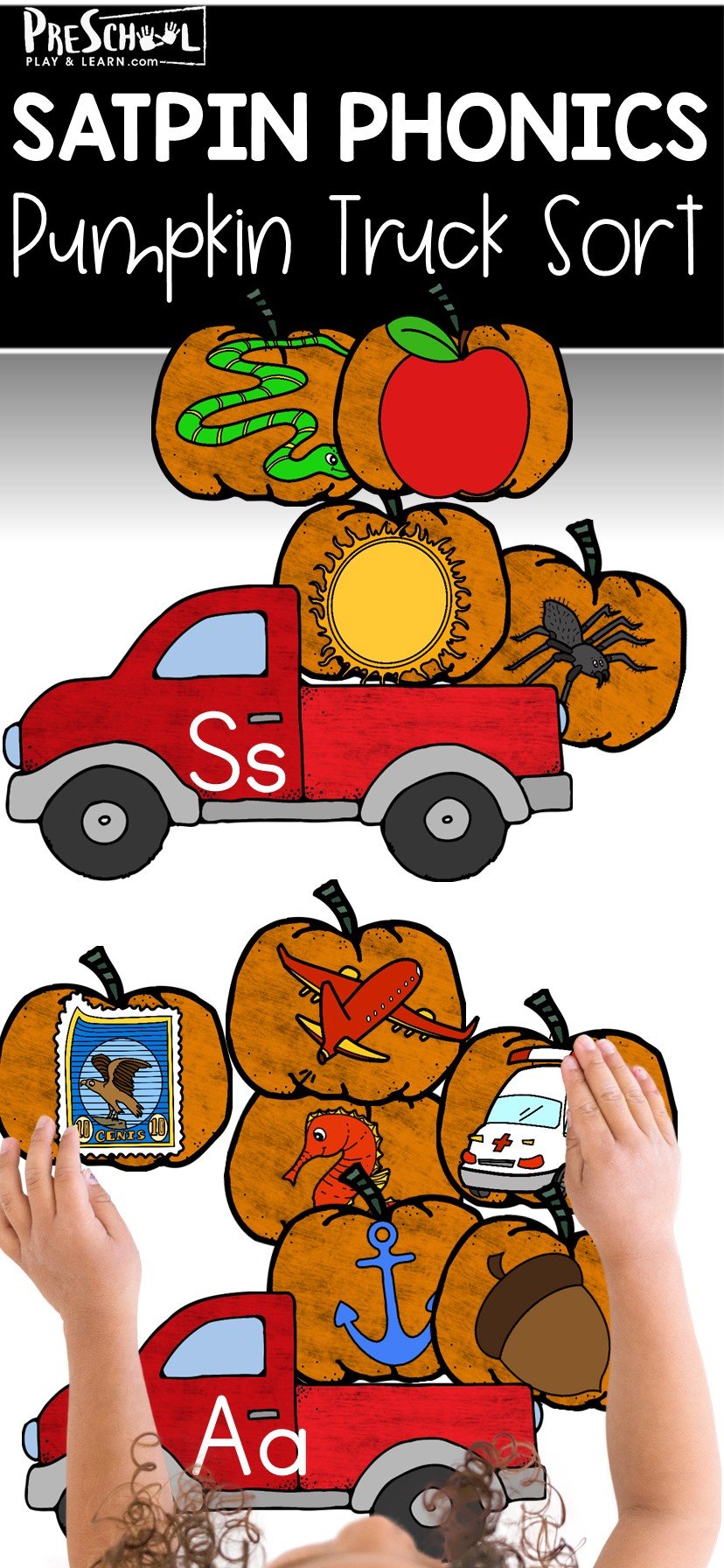 SATPIN Phonics Activity Free Printable Pumpkin Letter Practice