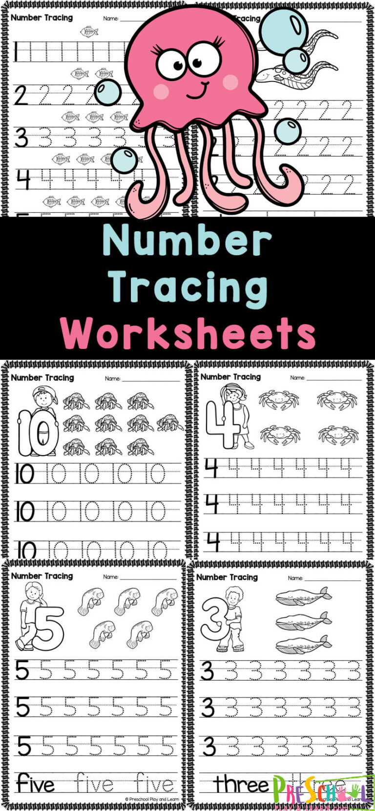 Number Tracing Worksheets pdf FREE Download