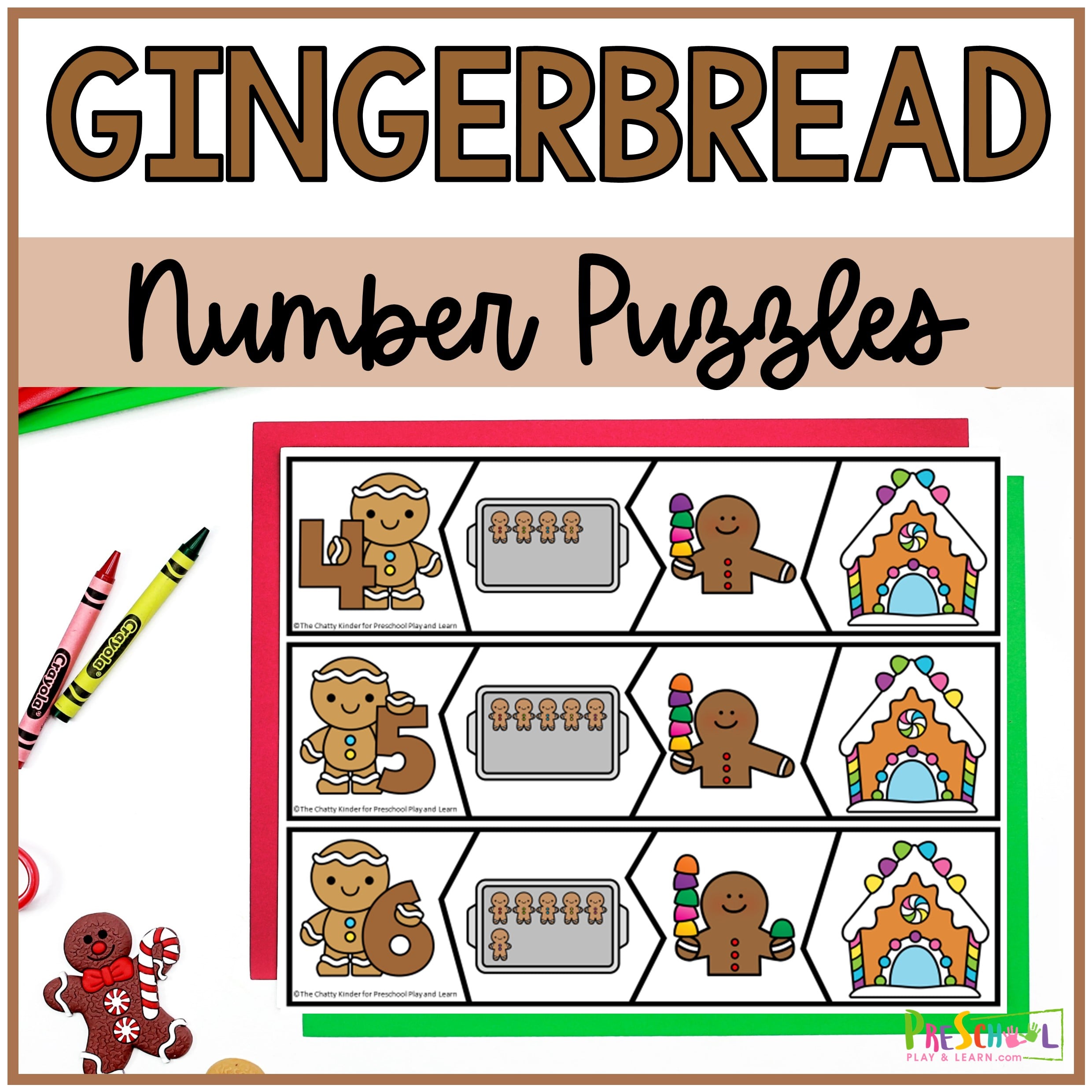 Get preschoolers excited to practice math in December with fun gingerbread activities that sneak in counting skills through printable puzzles!