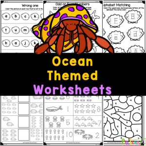 🐋 Ocean Animals Theme Worksheets for Preschool