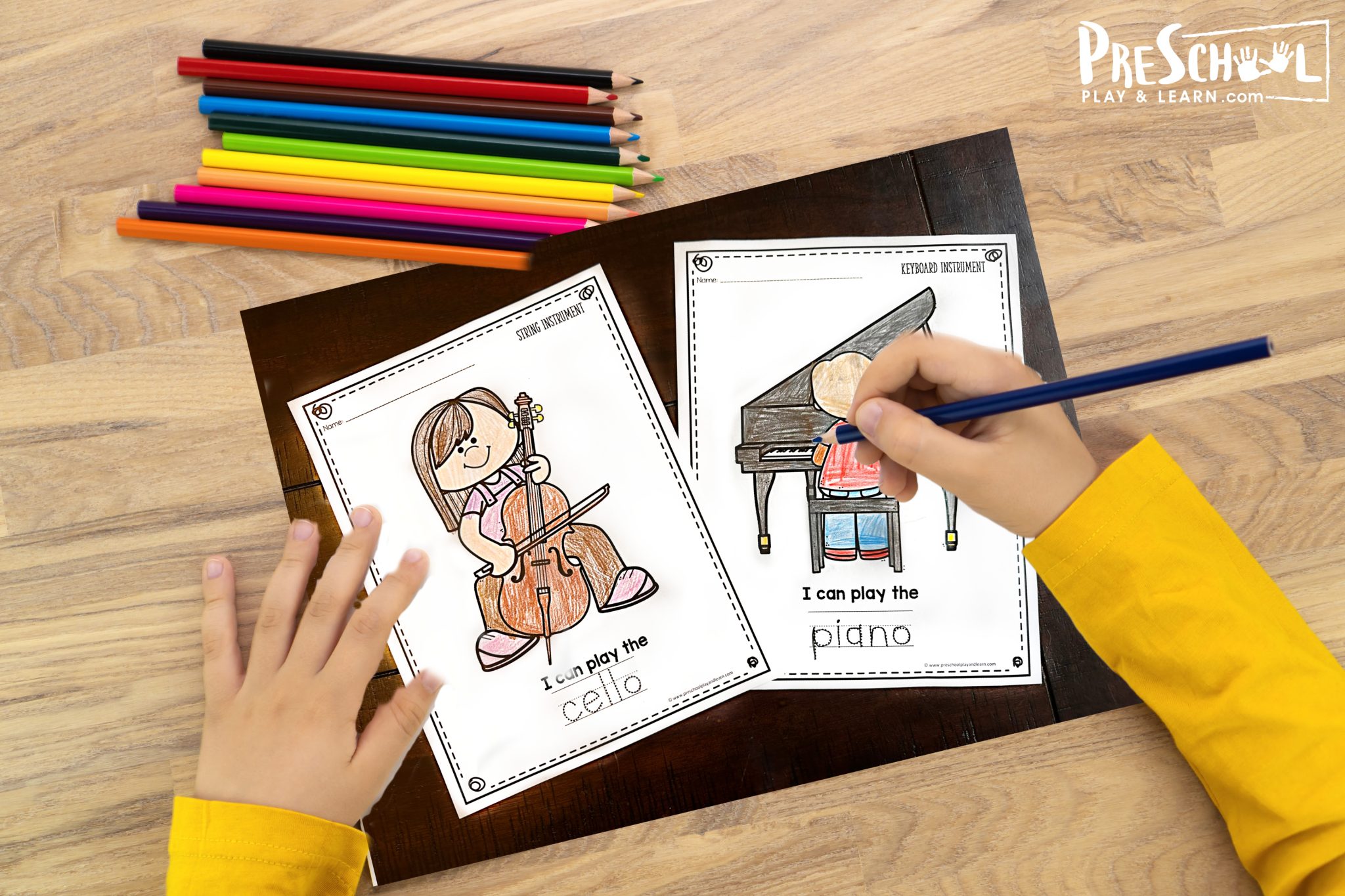 Writing Music Instrument For Coluring Free Cute Music Instrument Colouring Pages