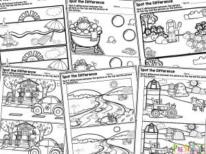 Spot the Difference Worksheets - Free Find the Differences Pictures ...