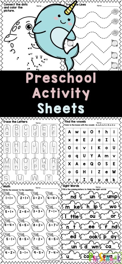 Preschool Printable Worksheets Fun and FREE Activity Sheets Preschool Printable Worksheets Fun and FREE Activity Sheets