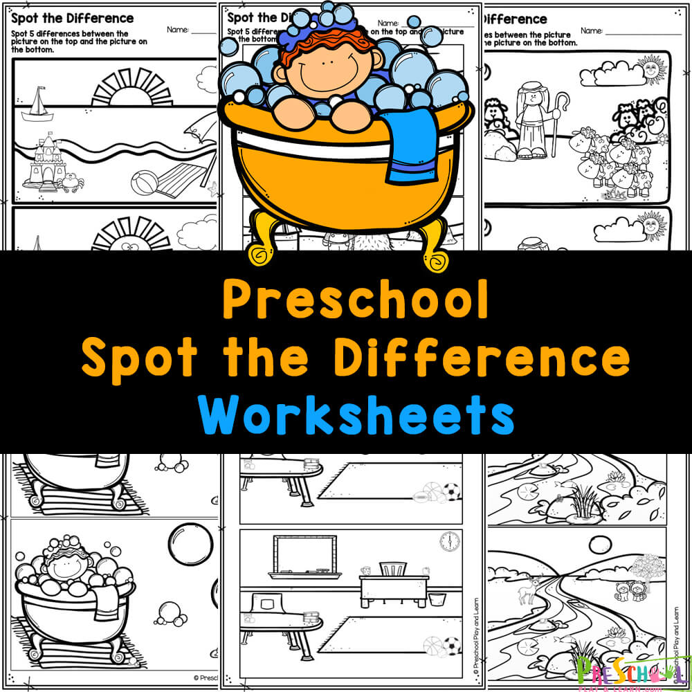 Grab these free printable spot the difference worksheets to boost visual discrimination skills in preschoolers and kindergarteners with a fun, no-prep activity!