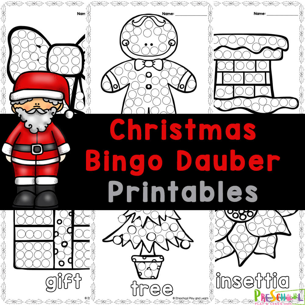 Download free Christmas Do A Dot Printables for preschoolers and early learners to enjoy fun activities that boost fine motor skills and holiday vocabulary this December!