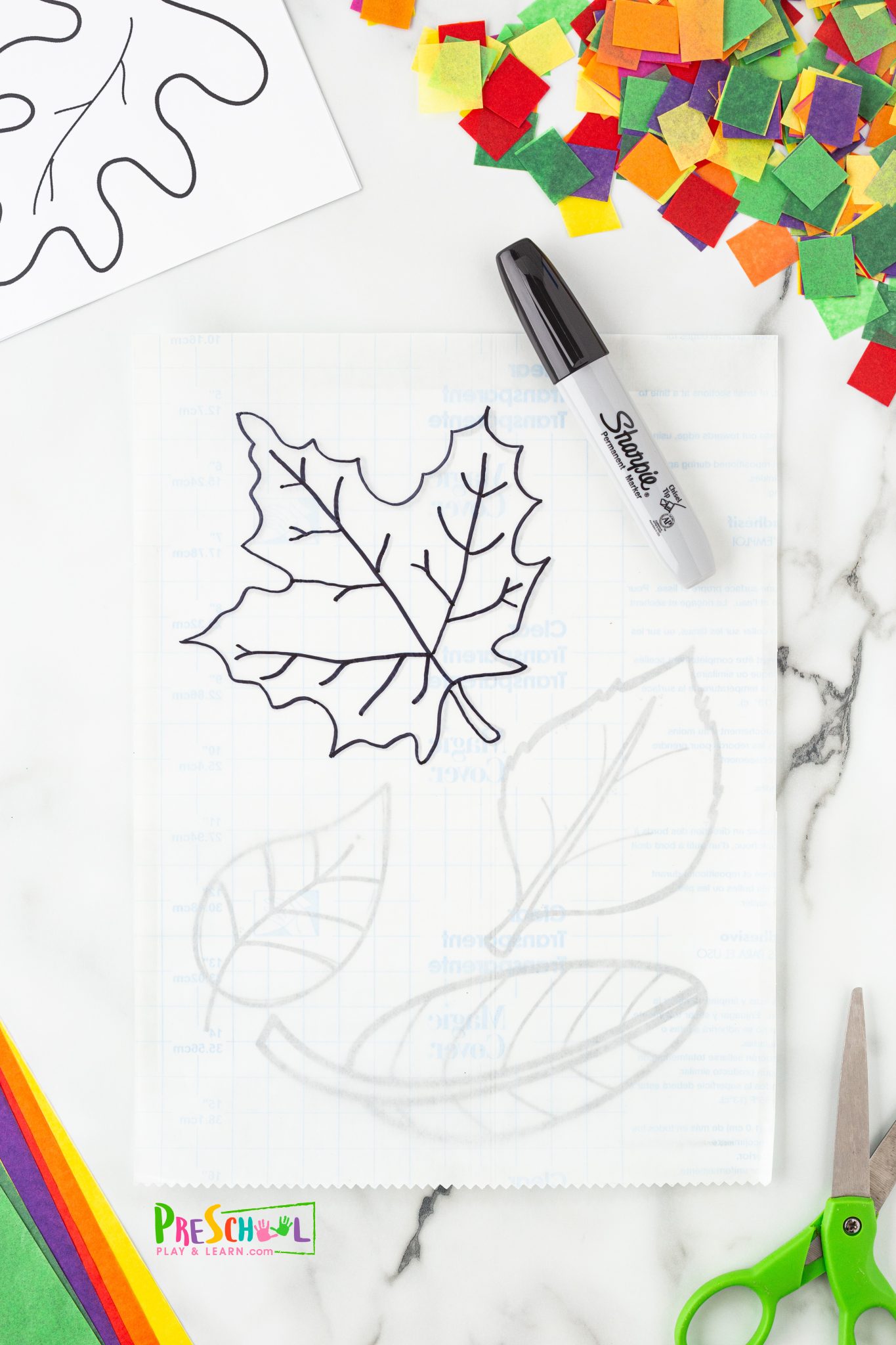 EASY Fall Leaf Suncatcher Craft for Preschool - Free Printable Template!