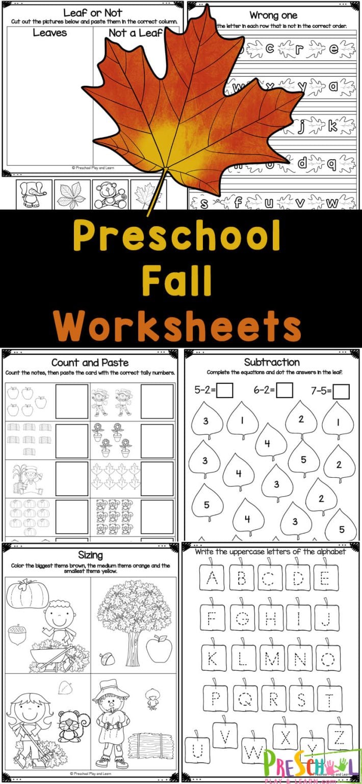 Preschool Fall Worksheets - Free Autumn Activity Sheets!