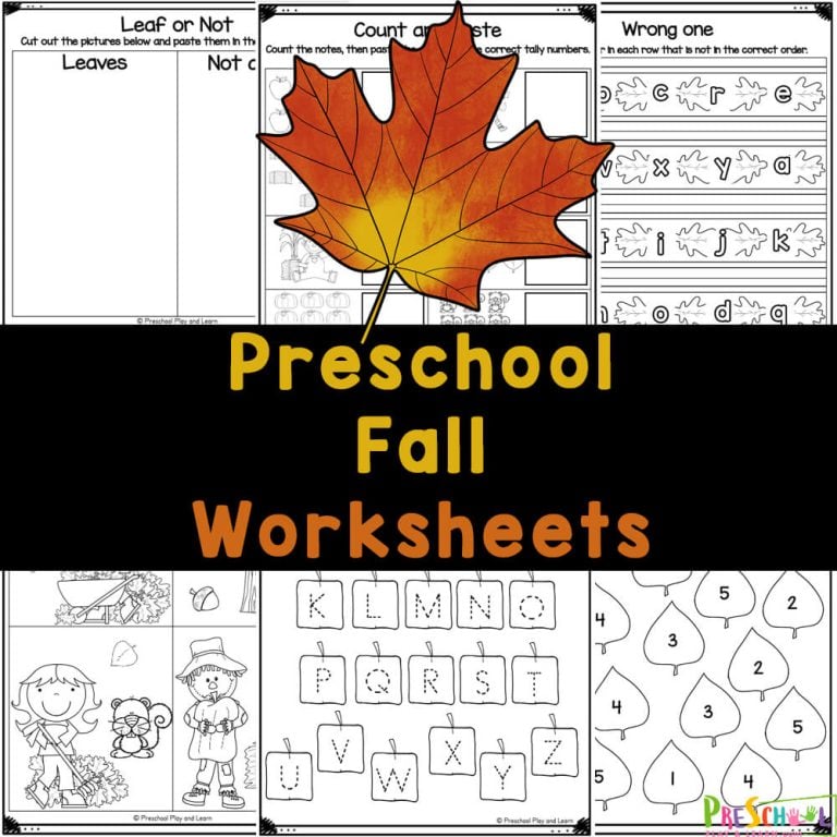Preschool Fall Worksheets – Free Autumn Activity Sheets!