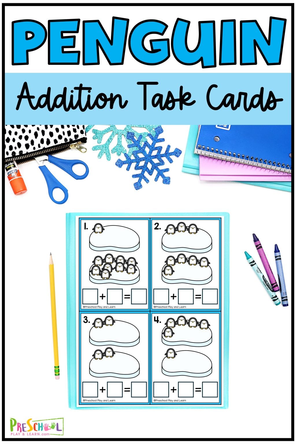 🐧 Cute Penguin Addition Activity for Winter Math Fun