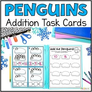 Make the most of learning with a fun, free printable winter math activity. This adorable penguin set helps pre-k work on addition.