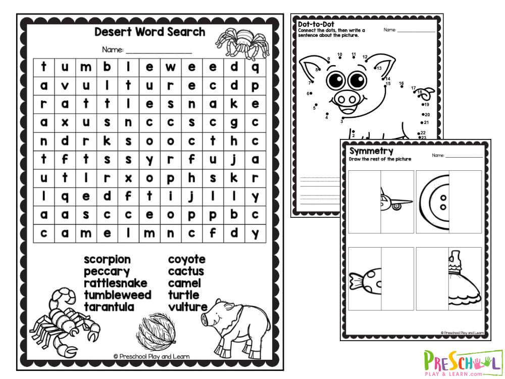 Preschool word search Farm word search Desert Word Search Nocturnal Animals Word Search Preschool crossword puzzles Animal Crossword Ocean animal Crossword