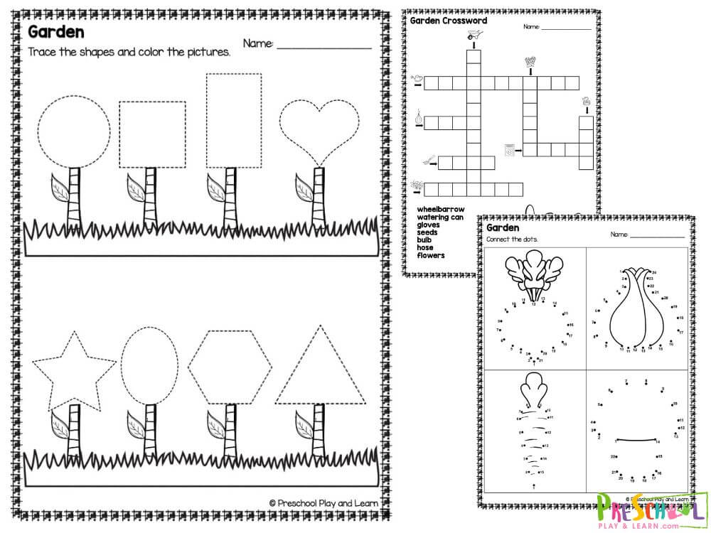 Get ready for some springtime fun! Our garden-themed worksheet pack is perfect for kids who love to explore and learn. With charming clipart featuring seeds, a garden hose, gloves, wheelbarrows, shovels, shears, pots, flowers, and vegetables, children will be excited to dive into a variety of early skills.&nbsp;
