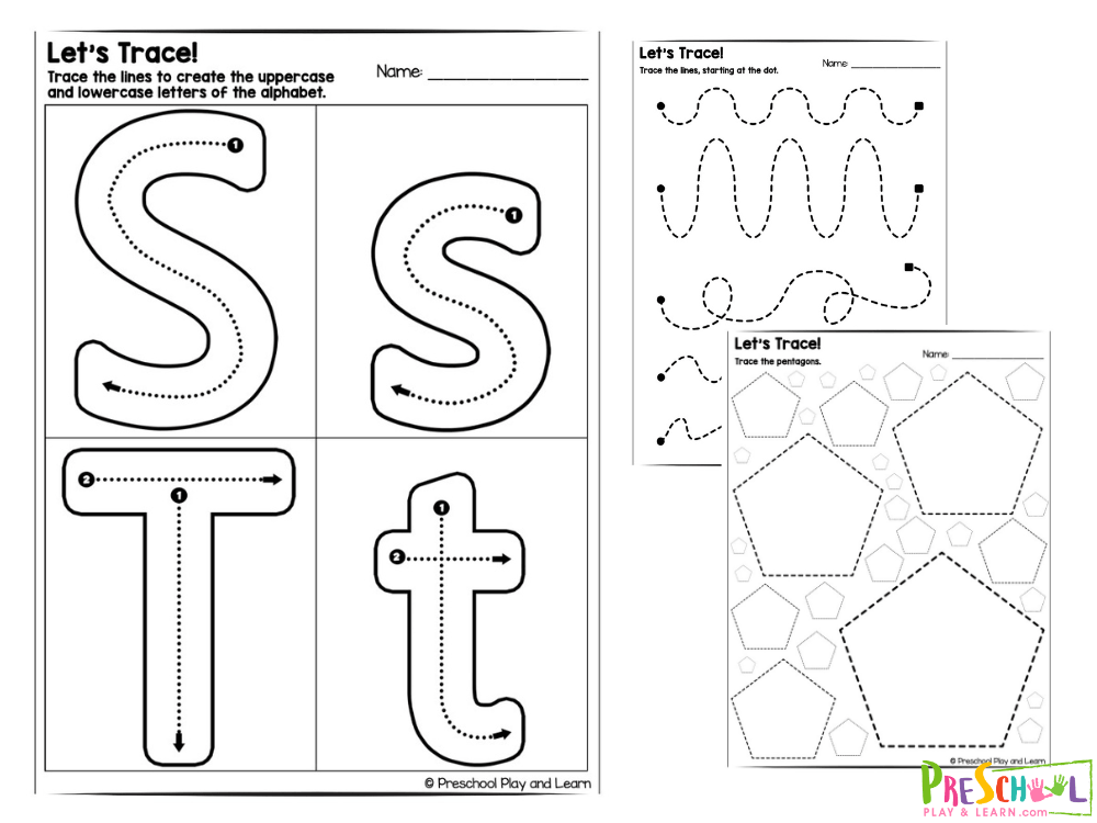 Introducing our preschool tracing worksheets, specially designed in black and white for easy printing and use. For added durability, you can laminate the pages so your child can practice tracing with a dry erase marker. This not only makes learning fun but also helps develop their handwriting skills! Perfect for parents, teachers, homeschoolers, daycare providers, or anyone planning a camp, these worksheets offer a no-prep fine motor skills activity suitable for kids