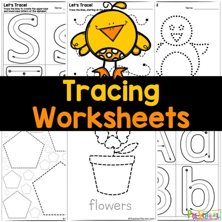 Free PrintablePreschool Tracing Worksheets