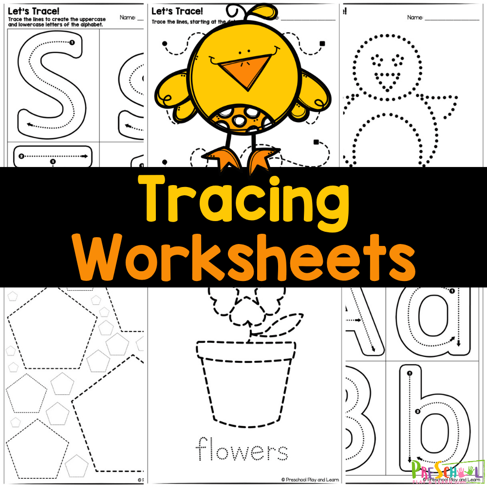 Download these free Preschool Tracing Worksheets to help your little ones develop fine motor skills with over 50 pages of tracing practice, including lines, letters, shapes, and more!